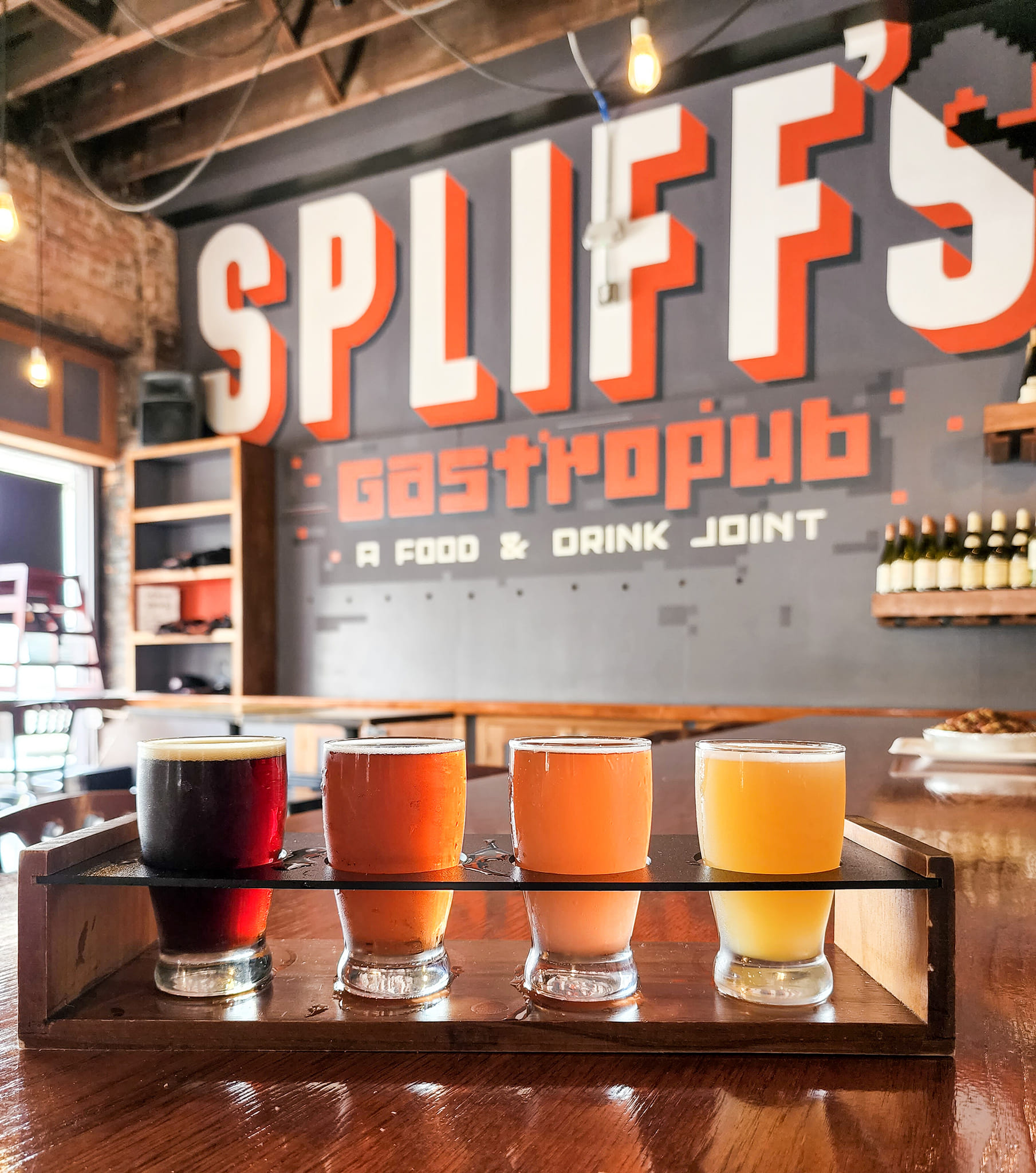 Beer flight at Spliff's